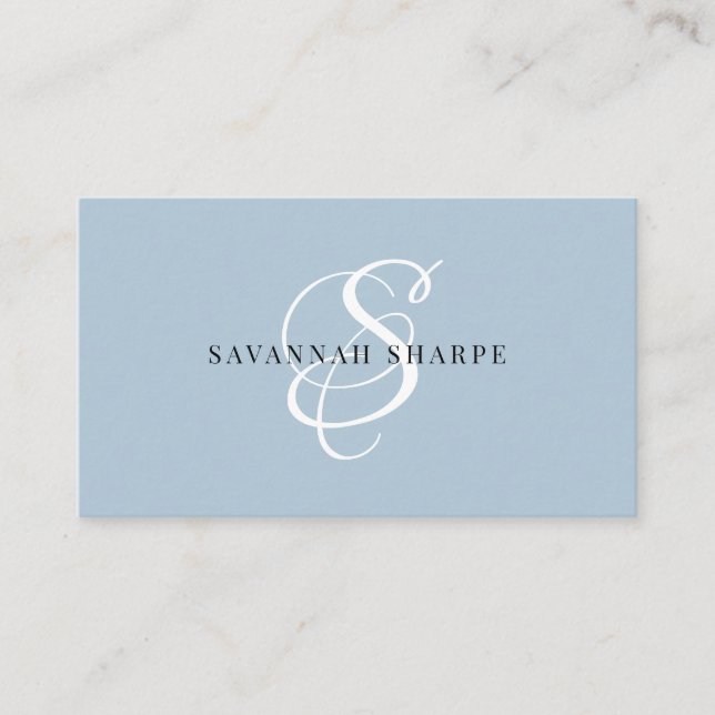 Modern Stylish Monogram Script Blush Professional Business Card (Front)