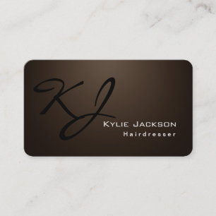 Modern Stylish Monogram Sepia Brown Business Card
