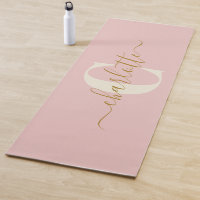 Modern Stylish Monogrammed Name Blush Pink