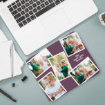 Modern stylish multi photo family purple mouse pad<br><div class="desc">Modern stylish multi photo family home decor. The purple elegant color can be changed.</div>