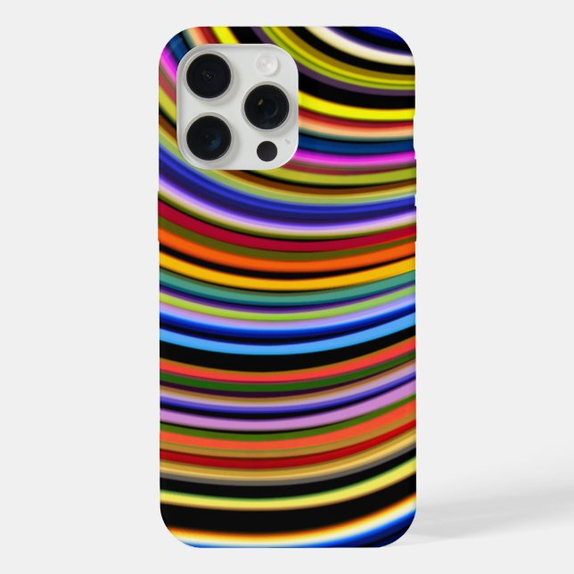 Modern Stylish Multicolor Curvy Neon Lines iPhone Case (Back)
