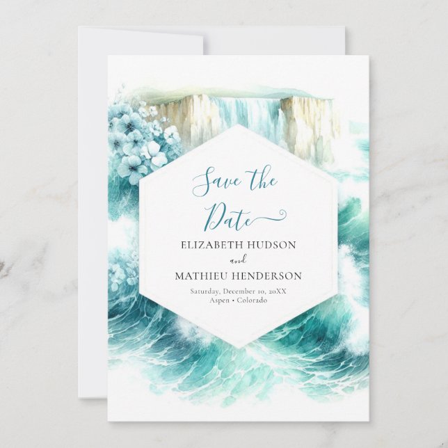 Modern Stylish Nautical Wedding  Save The Date (Front)