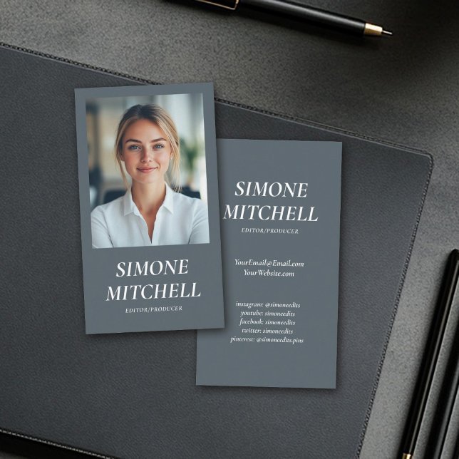 Modern Stylish Neutral Social Media Professional Business Card (Creator Uploaded)