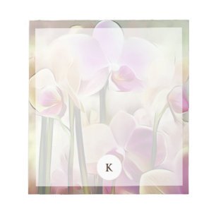 Modern Stylish Orchids   Add Your Initial Notepad