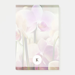 Modern Stylish Orchids Add Your Initial Post-it Notes
