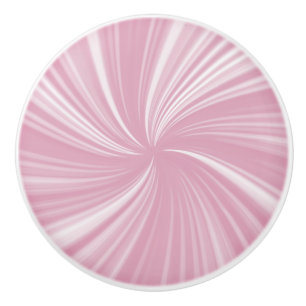 Modern Stylish Pale Rose Pink Radiant Twirl Style Ceramic Knob