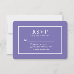 Modern Stylish Periwinkle Wedding RSVP Card