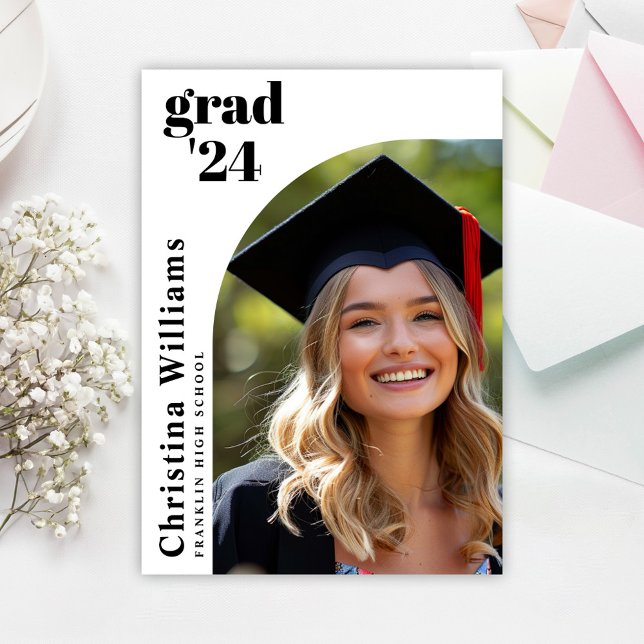 Modern Stylish Photo High School Graduation Party Invitation (Modern Stylish Photo High School Graduation Party Invitation)