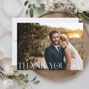 Modern Stylish Photo Wedding Thank You Card