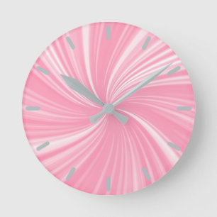 Modern Stylish Pink Pattern Round Clock