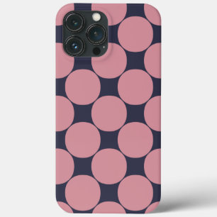 Modern Stylish Pink Polka Dot iPhone 13 Pro Max Case