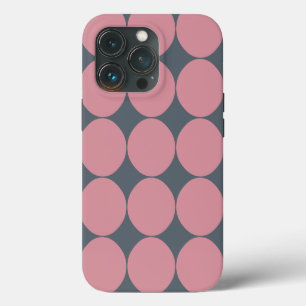 Modern Stylish Pink Polka Dot iPhone 13 Pro Case
