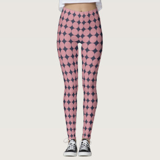 Modern Stylish Pink Polka Dot Leggings