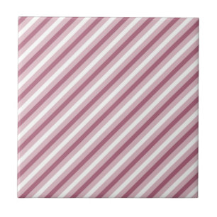 Modern Stylish Pink Purple Angled Stripe Design Tile
