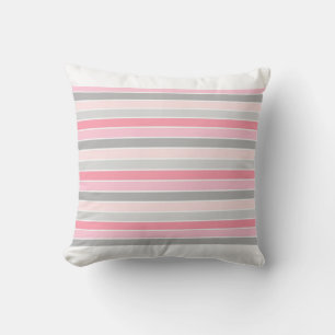 Modern Stylish Pink Stripe Pattern Cushion