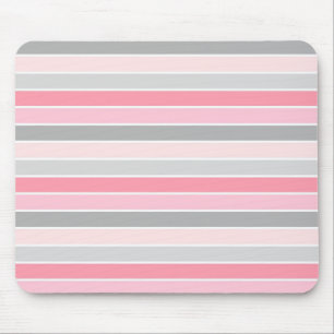 Modern Stylish Pink Stripe Pattern Mouse Pad