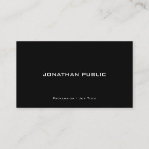 Modern Stylish Plain Professional Black And White Business Card