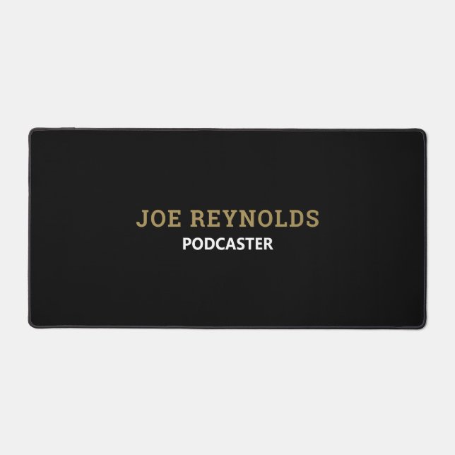 Modern & Stylish Podcaster, Podcast Desk Mat (Front)