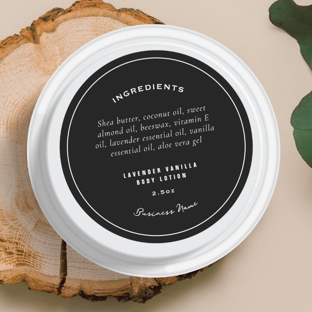 Modern Stylish Product Ingredients List Classic Round Sticker (Creator Uploaded)