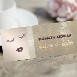 Modern Stylish Professiona,Glitter Lips,Lashes Mini Business Card
