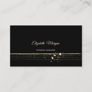 Modern Stylish Professional,Black ,Gold Stripes Business Card