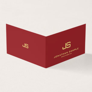 Modern Stylish Professional Monogram Book Fold Business Card