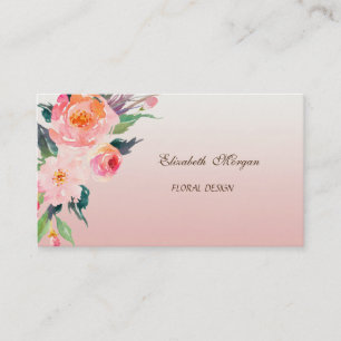 Modern Stylish Professional -Watercolor Flowers Business Card