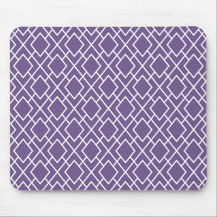 Modern Stylish Purple Diamond Pattern Mouse Pad