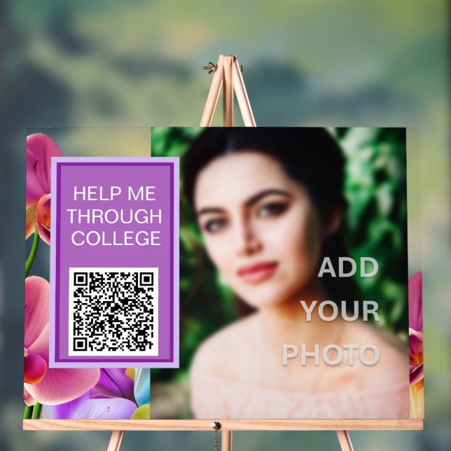 Modern Stylish QR Code Acrylic Sign (Neutral)