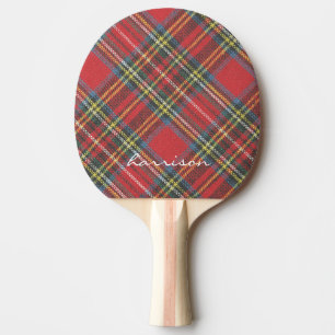 Modern Stylish Royal Stewart Tartan Pattern Ping Pong Paddle