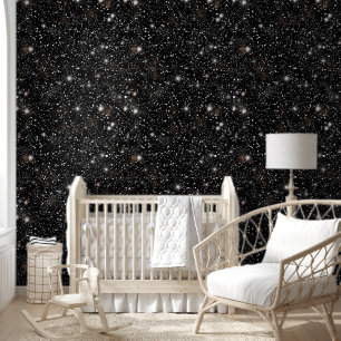 Modern Stylish Rustic Retro Pastel Black Glitter Wallpaper