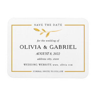 Modern stylish Save the Date. Elegant Wedding Magnet