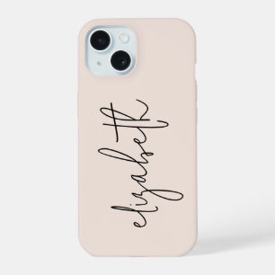 Modern Stylish Script Blush Pink iPhone 15 Case