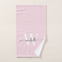 Modern Stylish Script Blush Pink Monogram Name