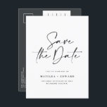 Modern stylish script elegant typography wedding announcement postcard<br><div class="desc">Modern stylish script elegant typography wedding save the date postcard. Modern minimal stylish design. All colours can be customised.</div>