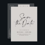 Modern stylish script elegant typography wedding announcement postcard<br><div class="desc">Modern stylish script elegant typography wedding save the date postcard. Modern minimal stylish design. All colours can be customised.</div>