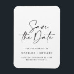Modern stylish script elegant typography wedding magnet<br><div class="desc">Modern stylish script elegant typography wedding save the date magnet. Modern minimal stylish design. All colours can be customised.</div>