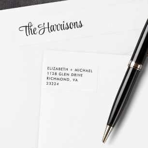 Modern Stylish Script Return Address Wrap Around Label