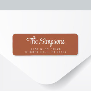 Modern Stylish Script Terracotta Return Address