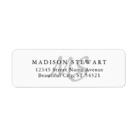 Modern Stylish Silver Grey Brush Script Monogram