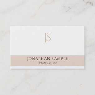Modern Stylish Simple Professional Monogram Plain Business Card