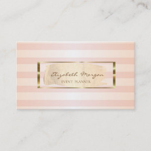 Modern Stylish Striped,Brush Stroke,Gold Frame Business Card
