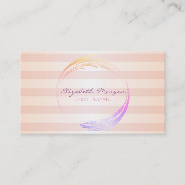 Modern Stylish Striped Business Card (Front)