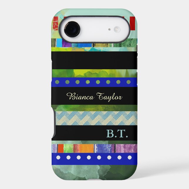 modern & stylish stripes & custom-name (Back)