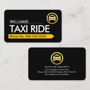 Modern Stylish Taxi Cab Ride Business Card
