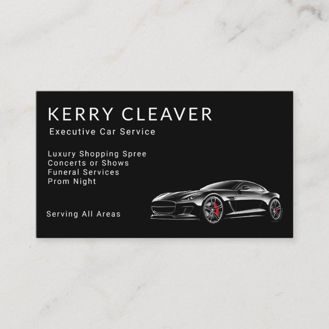 Modern Stylish Taxi Executive car service Business Card (Front)