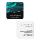 Modern Stylish Teal Agate & Gold Ribbon on Black