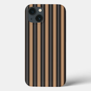 Modern Stylish Toasted Brown Stripes with Depth iPhone 13 Case