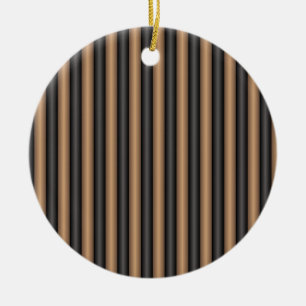 Modern Stylish Toasted Brown Stripes with Depth Ceramic Tree Decoration