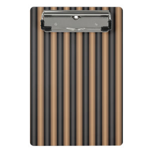 Modern Stylish Toasted Brown Stripes with Depth Mini Clipboard
